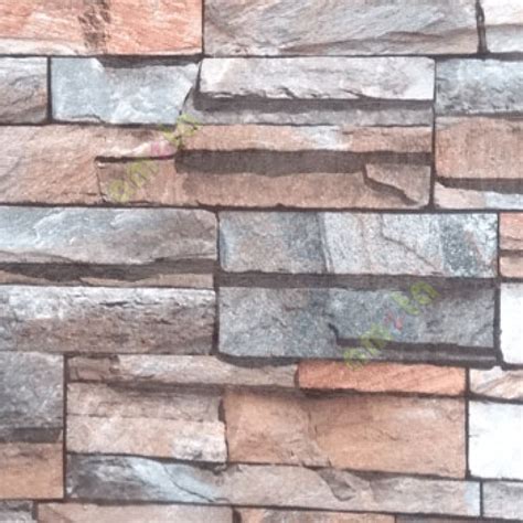 Natural brown beige black blue color stone cladding texture finished 3D ...