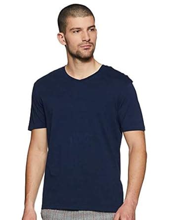Buy Marks & Spencer Men's Solid Regular fit T-Shirt (5500K_Navy L) at ...