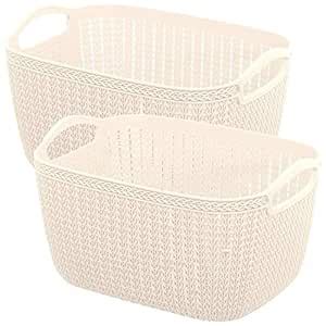 Kuber Industries Plastic 2 Pieces Multipurpose Medium Size Flexible ...