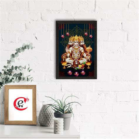 Panch Mukhi Lord Hanuman Satin Matt Texture UV Art Painting ...