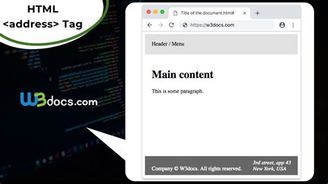 Address Tag in HTML 的图像结果