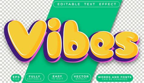 Vibes groove mood fully editable vector text file | Premium Vector