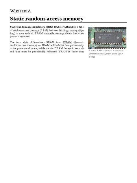 Image result for Static Random Access Memory