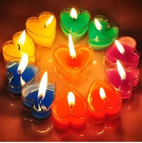 KindleArt Love Heart Shaped Tealight Candles (Pack of 10) Decorative ...