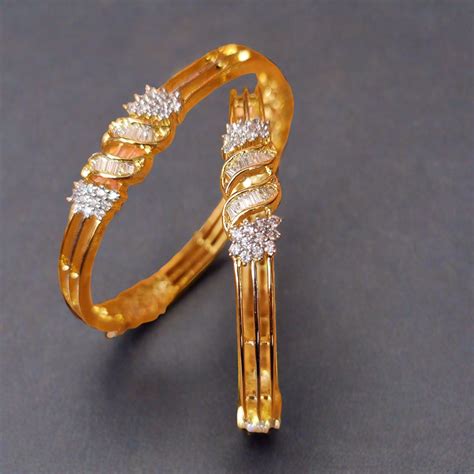 DIAMOND LOOK ALIKE CZ STUDDED FINE BANGLES – Sanvi Jewels