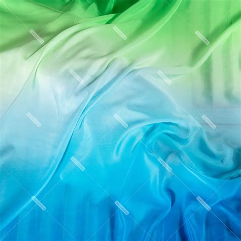 Beautiful Pool Blue to Apple Green Koshibo Ombre Fabric - OneYard