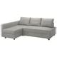 FRIHETEN corner sofa-bed with storage, Faringe light grey - IKEA