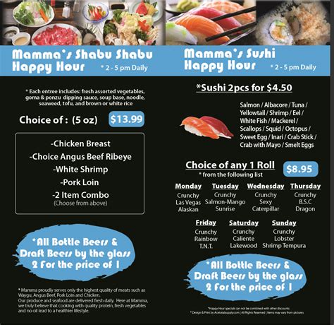 Happy Hour – Mammas Sushi