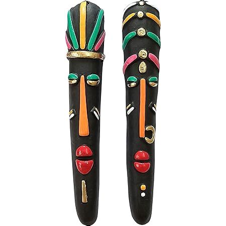 Buy SULFAX Idol Terracotta Wall Hanging Man and Woman Multiocoloured ...