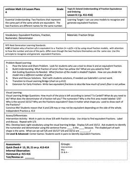 enVision Math Grade 4 Topic 9 LESSON PLANS by JustaCOUPLEofQueensTeachers