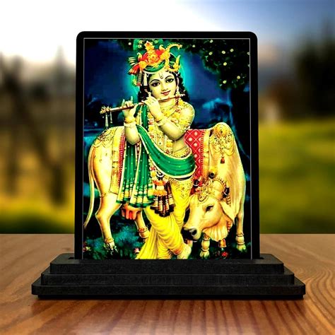 Plan To Gift Cow Krishna Car Dashboard Idols Figurine Showpiece ...