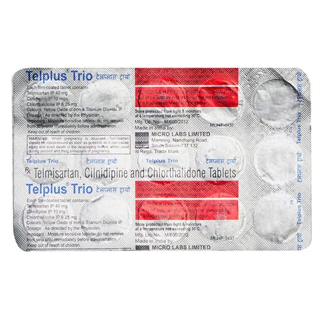 Telplus Trio Tablet | Uses, Side Effects, Price | Apollo Pharmacy