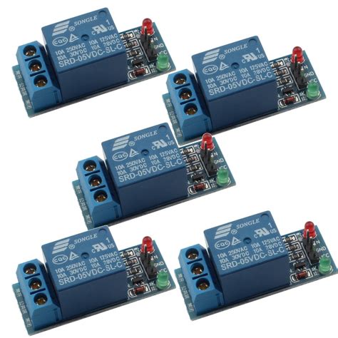 DAOKI 5 PCS 5v Relay Module for Arduino ARM PIC AVR MCU 5V Indicator ...