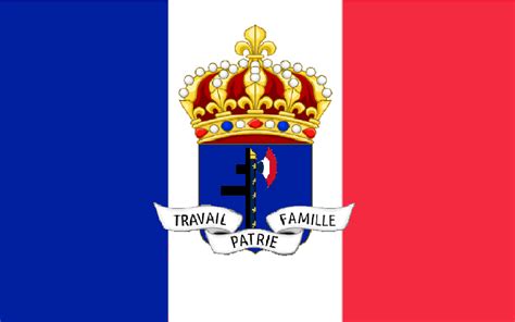 The kingdom of Free Vichy France (note: I make these flags in MC paint ...