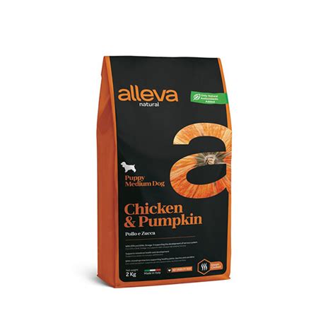 Hrana za štence Piletina Bundeva 2kg Medium Puppy Natural Alleva ...
