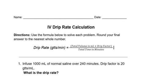 Image result for Drip Rate Med Math