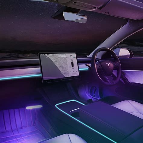Buy HIDROSIL 2022 2021 Tesla Model 3 Model Y Interior Car Neon Lights ...
