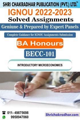 IGNOU BECC 101 Solved Assignment 2022-23 Introductory Microeconomics ...