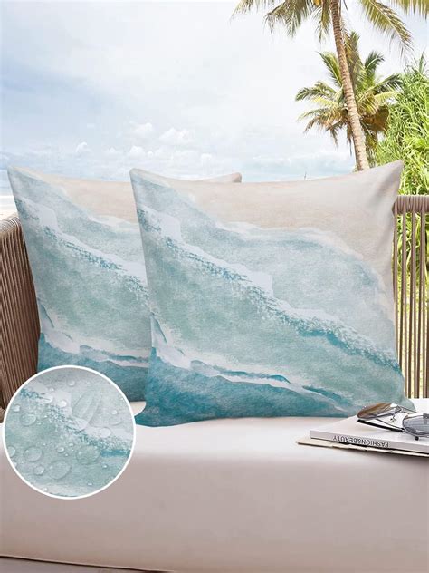 Amazon.com: LOVE HOME DAY Watercolor Blue White Wave Ripple Ocean Beach ...