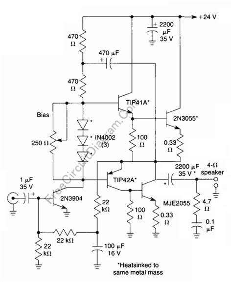 Simple Power Amplifier Circuit: Electronic Circuit Diagram