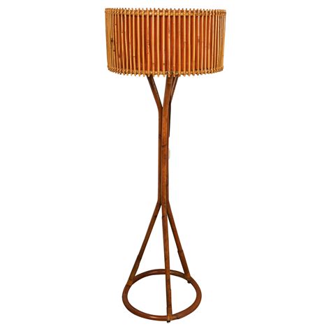 Midcentury Bamboo and Rattan Floor Lamp Franco Albini Style, Italy ...