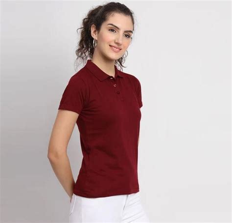 Ketex Maroon Cotton Blend Polo Neck Tshirt – Urslook