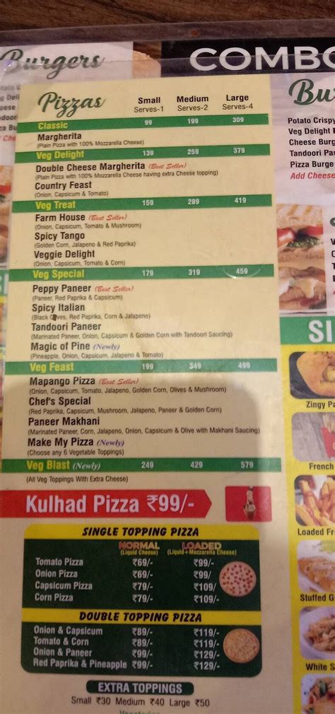 Menu at Mapango pizza and cafe, Baraut