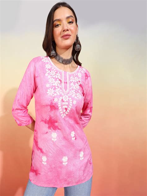 Straight Embroidered Viscose Rayon Tunic – Trendphoria