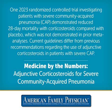 Adjunctive Corticosteroids for Severe Community-Acquired Pneumonia | AAFP
