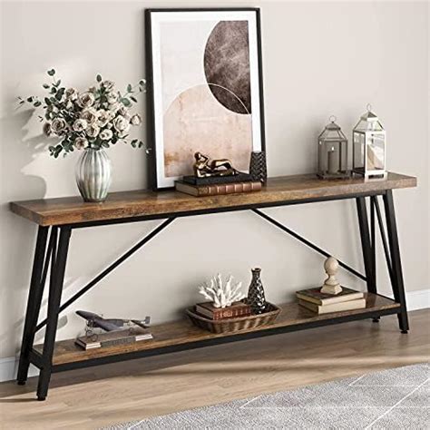 JGS Solid Wooden and Iron Frame Console Table for Living Room Bedroom ...