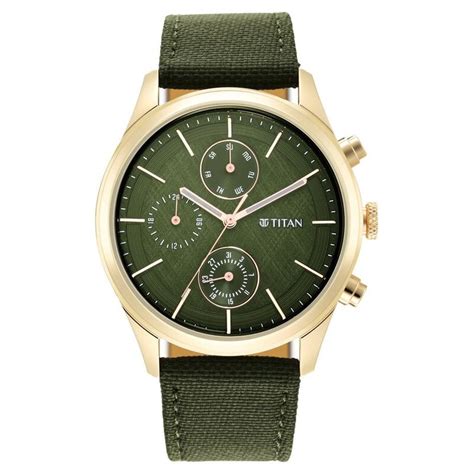 Buy Online Titan Neo Splash Green Dial Quartz Analog with Date Fabric ...
