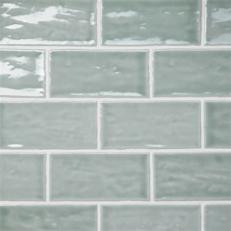 Marin 2.5" x 5" Ceramic Wall Tile in Aloe Green | Bedrosians Tile & Stone