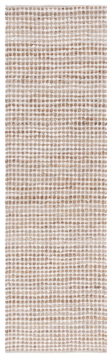 SAFAVIEH Natura Greg Geometric Runner Rug, Beige/Ivory, 2'3" x 6 ...