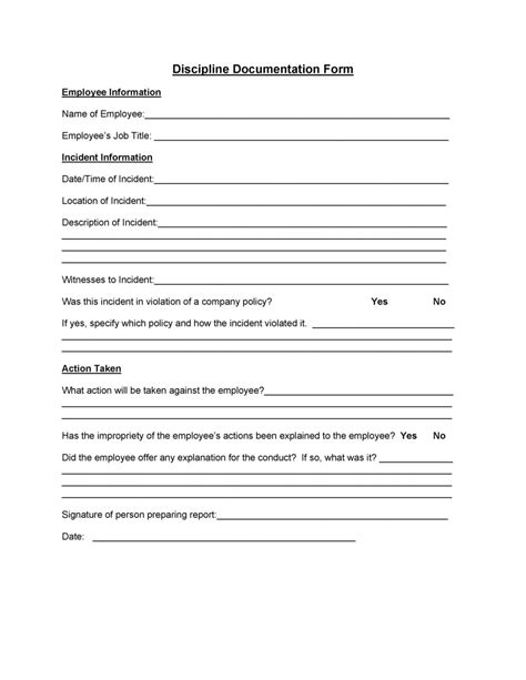 Disciplinary Form Template