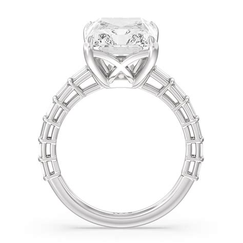 Elegance Two Row Baguette Studded 4 1/2 CTTW Emerald Cut Lab Grown ...