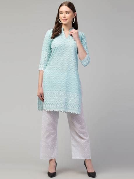 Cotton Chikankari Kurti - Buy Cotton Chikankari Kurti online at Best ...