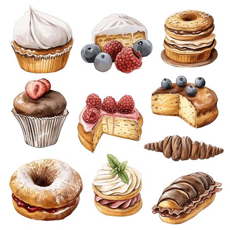 Watercolor Bakery Clip Art, Watercolor, Bake, Bakery PNG Transparent ...