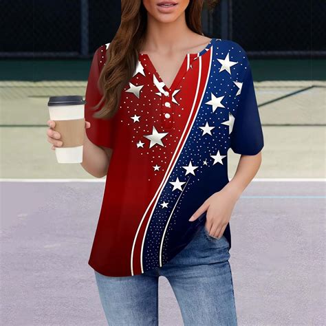 Sweet Home Farm Memorial Day Shirts for Women Graphic Tees 4Th Of July ...