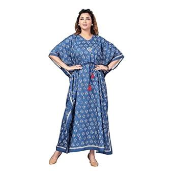 Buy daintier Women's Rayon Cotton Digital Printed Night Drees Kaftan ...