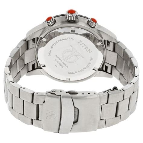 Buy Online Titan Quartz Analog Black Dial Stainless Steel Strap Watch ...