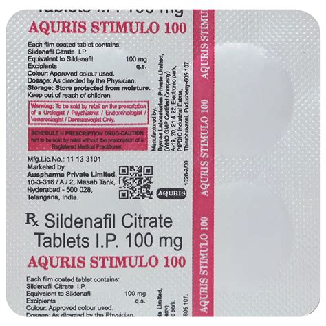 Aquris Stimulo 100 Tablet 4's | Uses, Side Effects, Price | Apollo Pharmacy