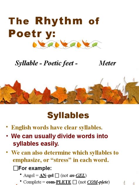 Meter and Poetic Foot | PDF | Metre (Poetry) | Poetry