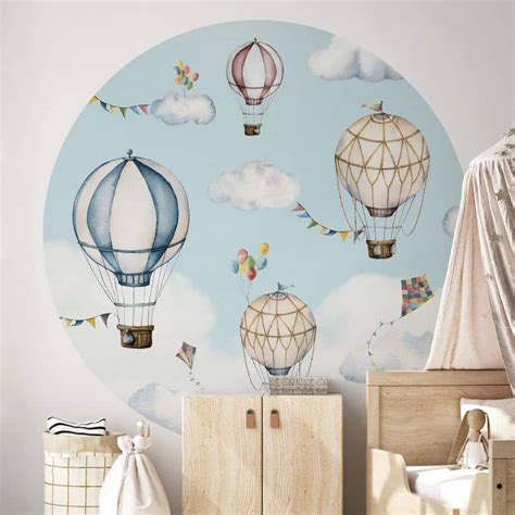 Round wall mural Oliver Robins - Balloon Fun - non self-adhesive/self ...