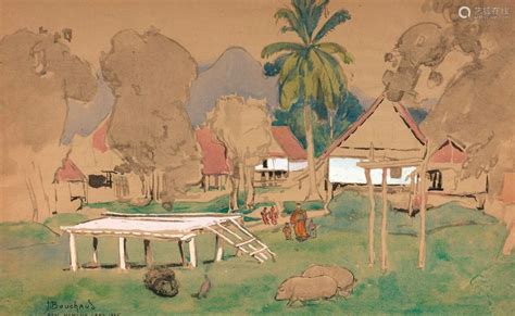 Jean Bouchaud (1891 1977). Ban Namone, Laos. Aquar…－【Deal Price Picture】