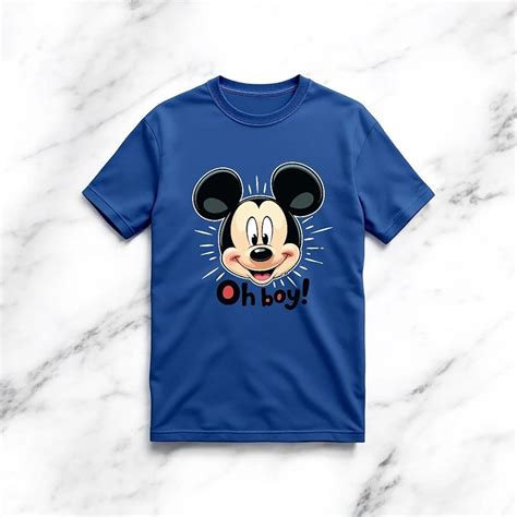 Kids Mickey Mouse "Oh Boy!" Blue T-Shirt – 100% Cotton