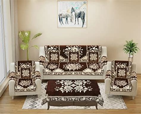 Dazzling DECOR Sofa Seater Slip Covers with Arm and Cushion and Table ...