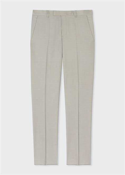 Men's Light Grey Wool Trousers