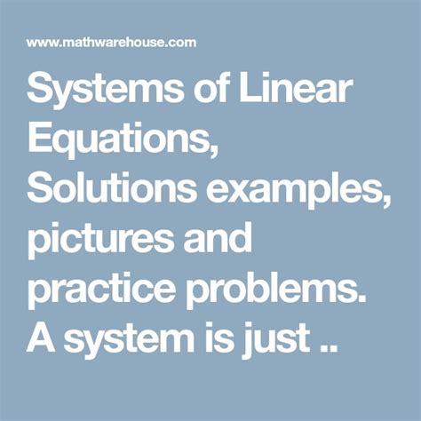 Image result for Solving Linear Equations Examples