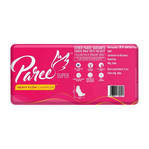 Buy PAREE PLUS SUPER SOFT XL SANITARY PADS 30 Online & Get Upto 60% OFF ...
