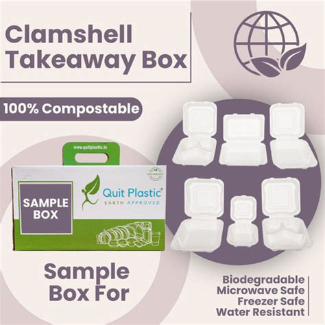 Sugarcane Bagasse Compostable Clamshell Bento Boxes – Sample Box ...